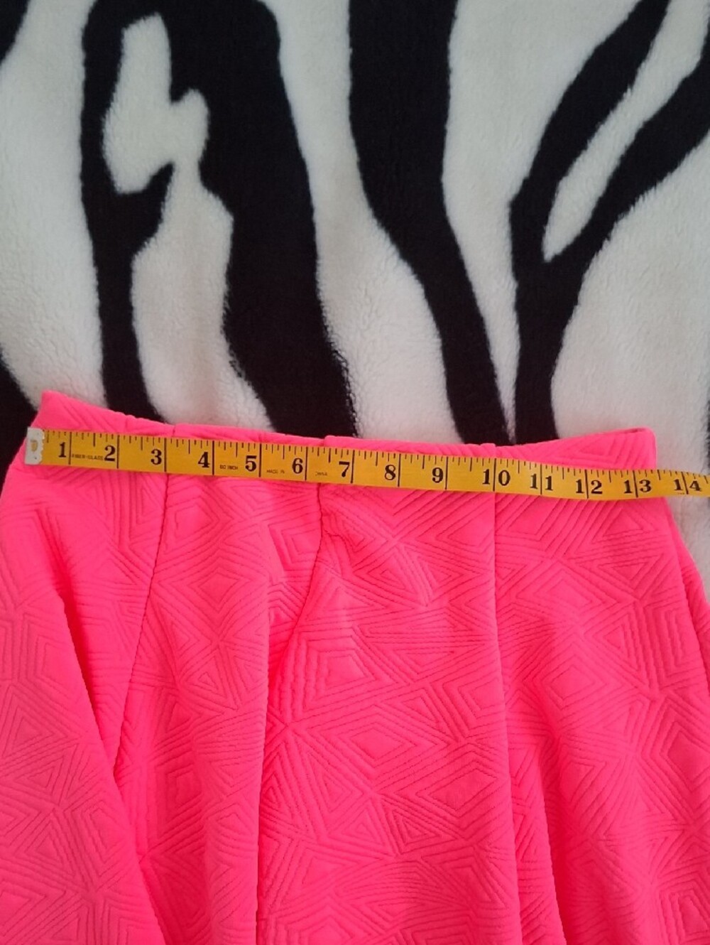 Black Bead Neon Coral Pink Skater Skirt - Picture 6 of 7